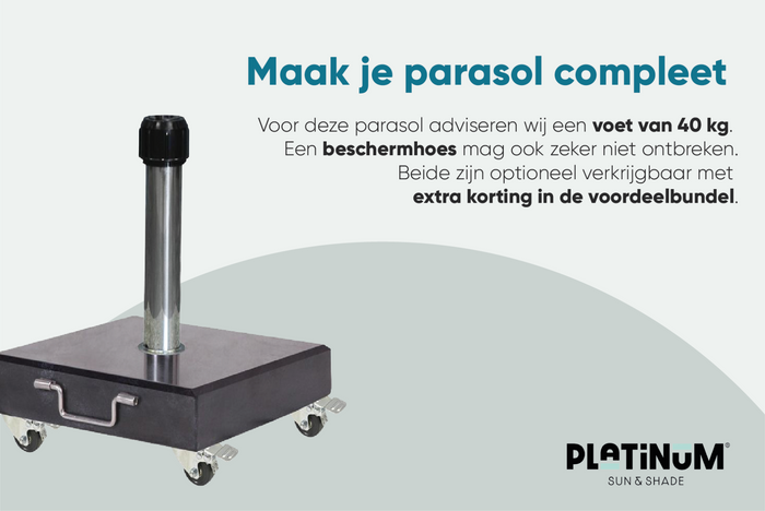 Platinum Riva parasol 3x2 m. Zwart