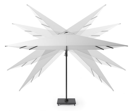 Platinum Challenger T2 3x3 m. parasol Taupe met voet en hoes