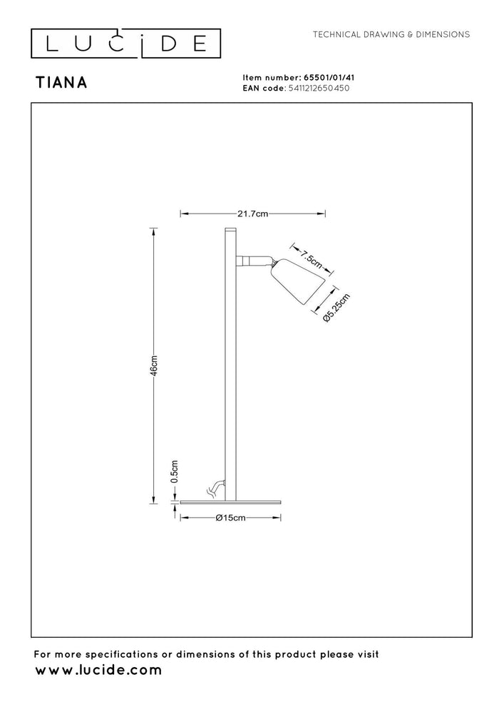 Lucide TIANA Tafellamp - Taupe