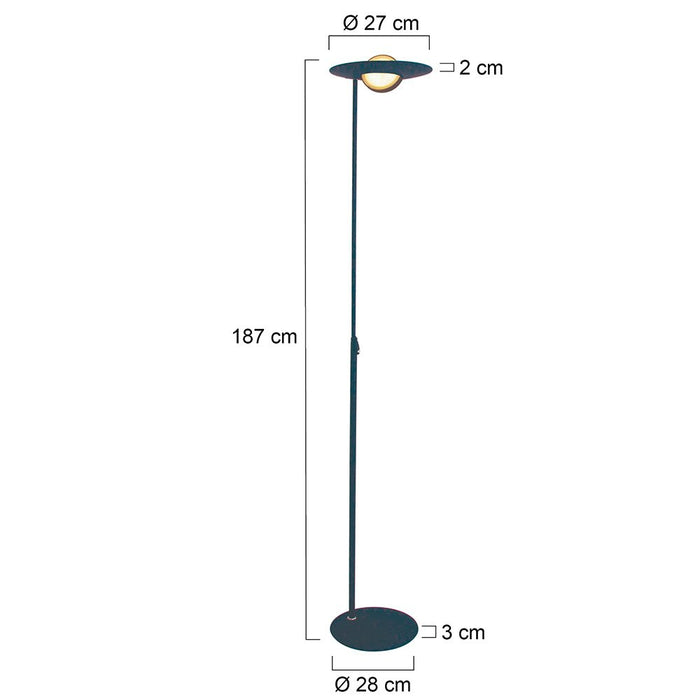 Steinhauer - vloerlamp - Zenith LED - zwart - kunststof metaal - Ø 28cm - LED - 1477ZW
