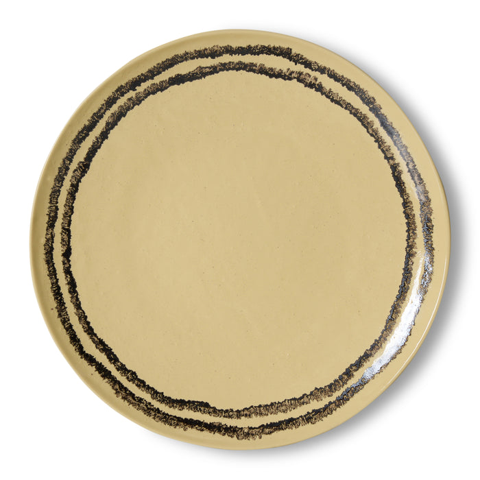 HKliving 70's Ceramics Dinerbord Ø 27,5 cm - Set van 2 - Vanilla