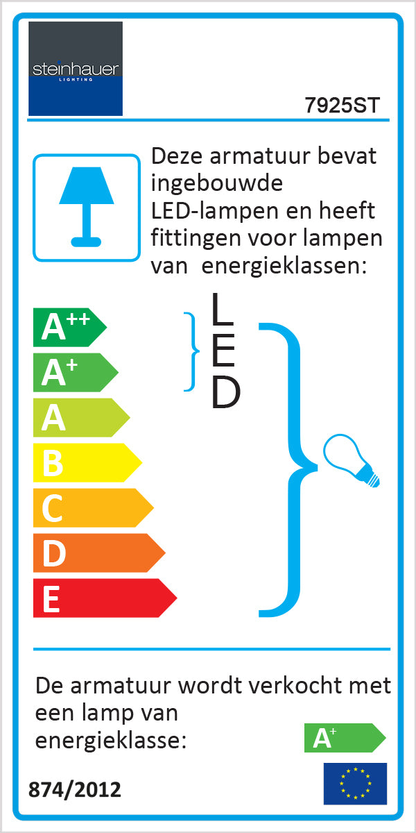 Steinhauer Monarch led wandlamp – Niet verstelbaar – G9 – staal