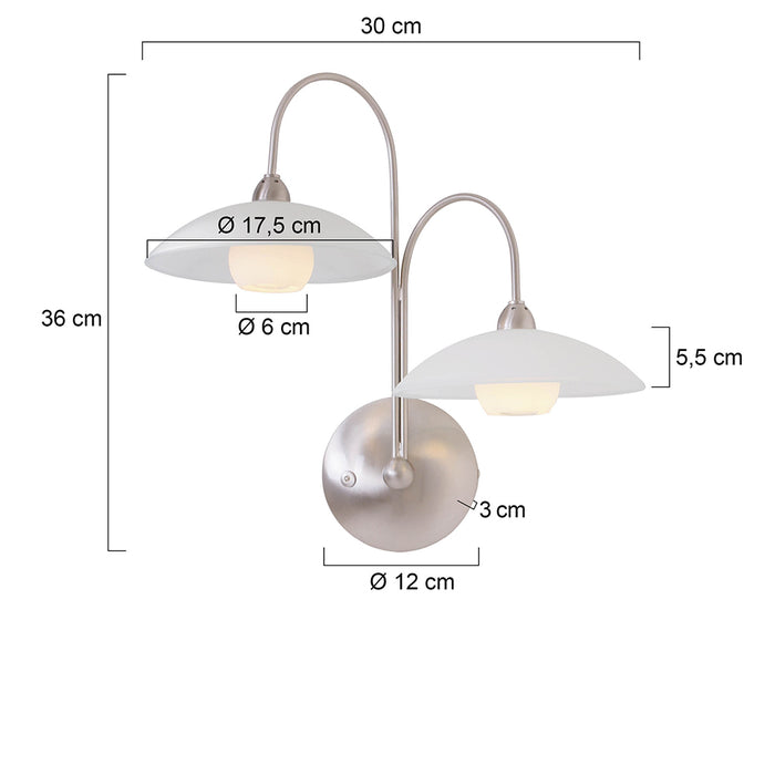 Steinhauer Monarch led wandlamp – Niet verstelbaar – G9 – staal