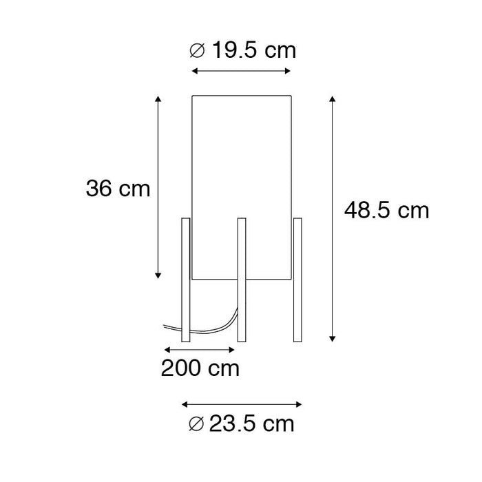 QAZQA Moderne tafellamp zwart met linnen witte kap - Rich