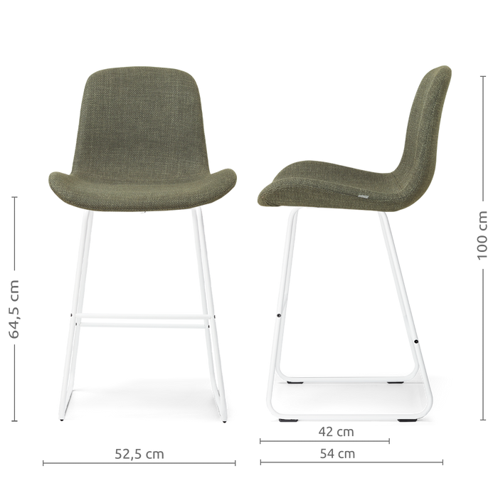 Nolon Nino-Fé Barkruk Forestgroen - Wit Onderstel - 65 Cm