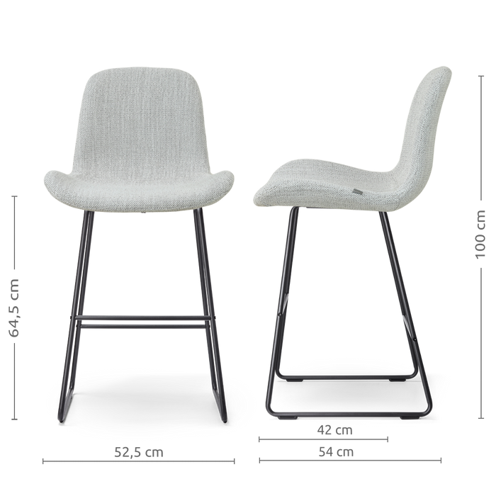 Nolon Nino-Fé Barkruk Grijs Melange - Zwart Onderstel - 65 Cm