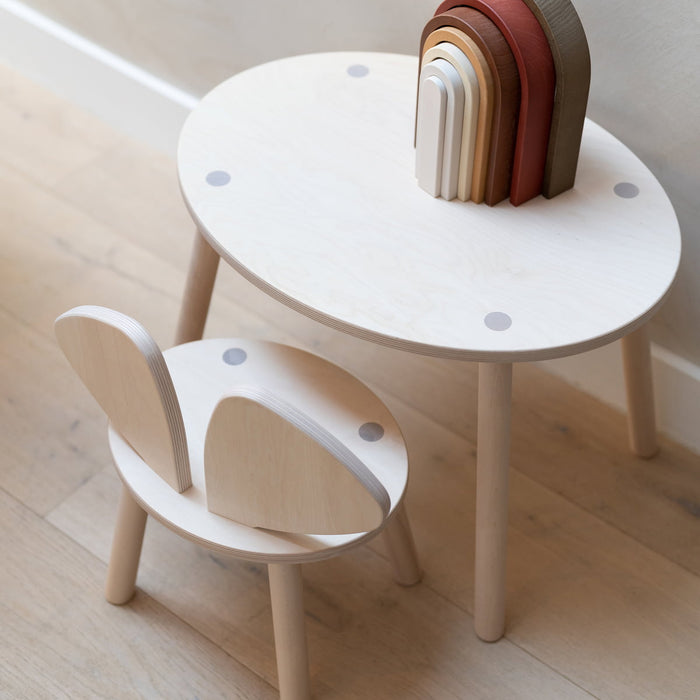 Nofred Mouse kinderstoel + kindertafel set beige