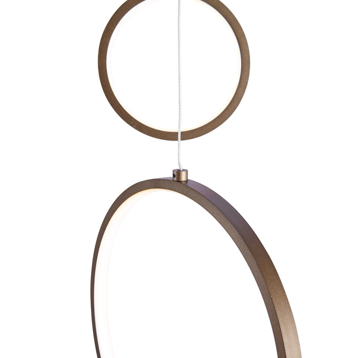 QAZQA Design hanglamp donker brons 9-lichts incl. LED 3-staps dimbaar