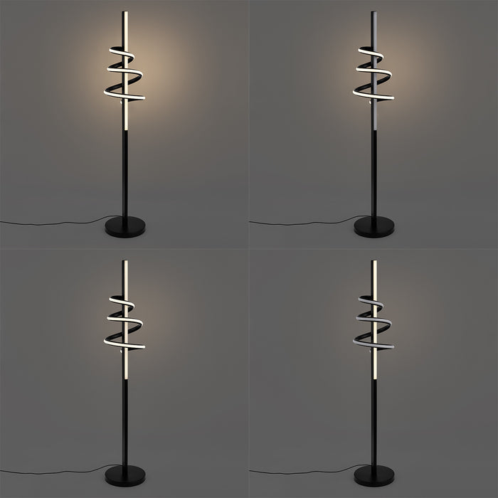 QAZQA Design vloerlamp zwart incl. LED dimbaar - Rolla