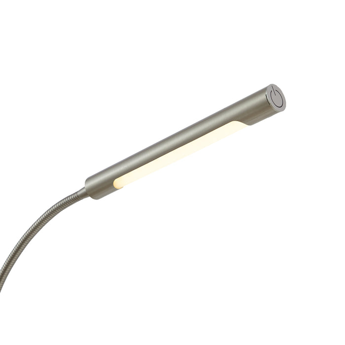 QAZQA Moderne vloerlamp staal incl. LED 3-staps dimbaar oplaadbaar -