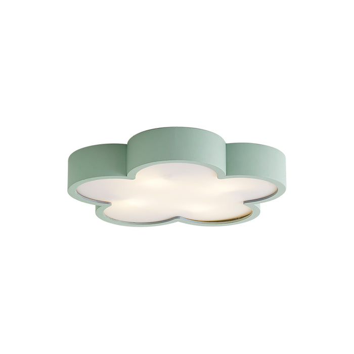 QAZQA Kinder plafondlamp groen met wit - Lucille