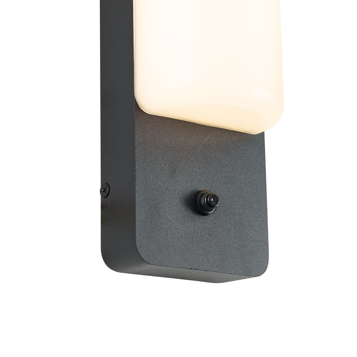 QAZQA Buiten wandlamp zwart met schemersensor incl. LED - Shift