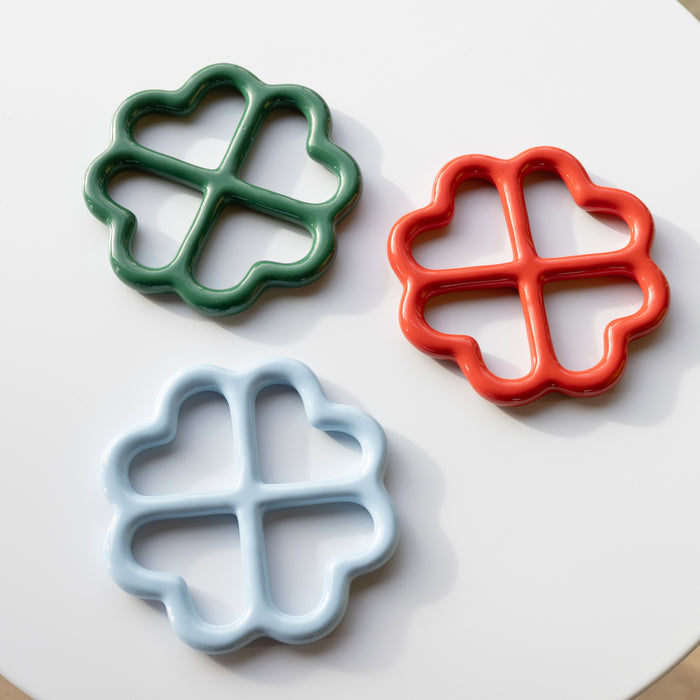 &k amsterdam Clover Pannenonderzetter - Rood