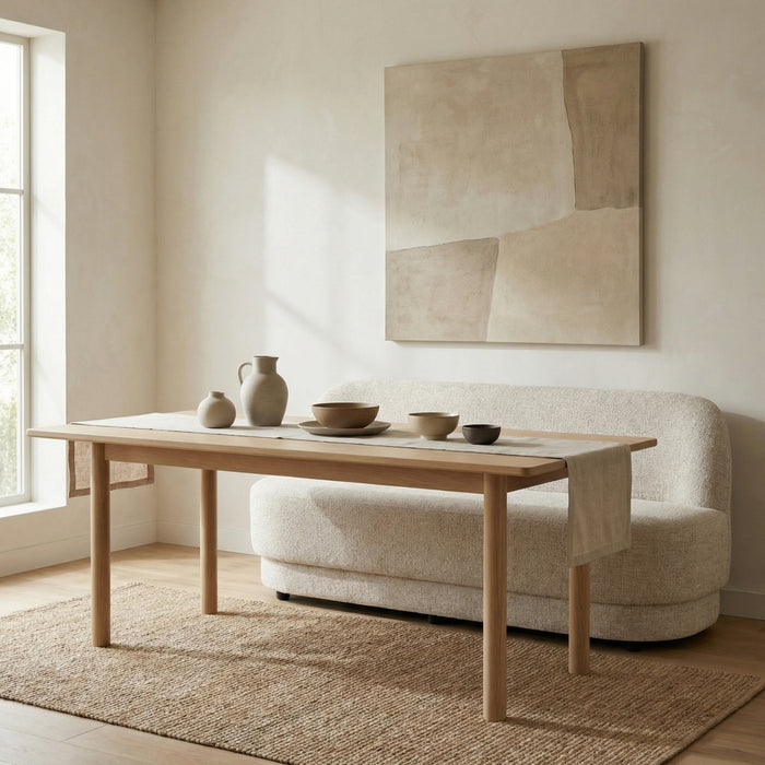 DÉJA Living - Eetkamerbank Beige Stof - 160x72x85cm - Moose