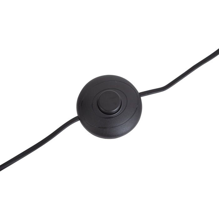 QAZQA Vloerlamp zwart met zwarte ovale kap 50cm - Thijmen