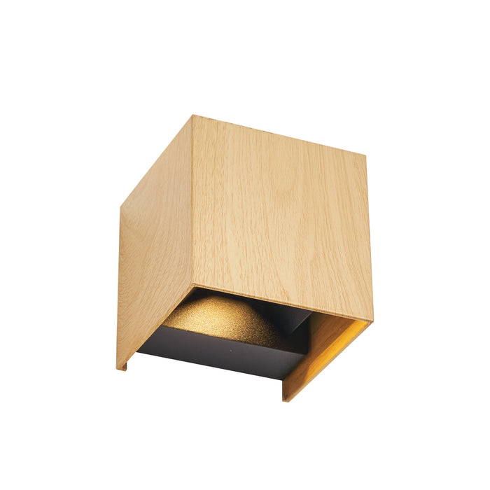 QAZQA Scandinavische buiten wandlamp hout print incl. LED IP54 -