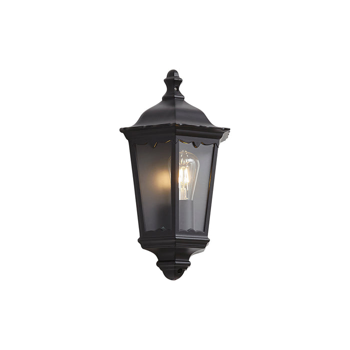 QAZQA klassieke buiten wandlantaarn zwart IP44 - Havana half