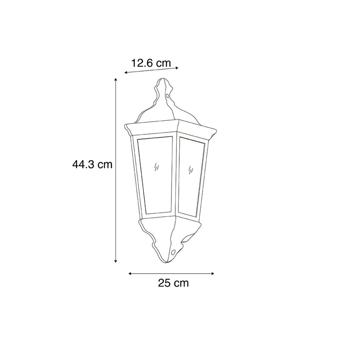 QAZQA klassieke buiten wandlantaarn zwart IP44 - Havana half