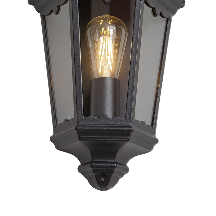 QAZQA klassieke buiten wandlantaarn zwart IP44 - Havana half