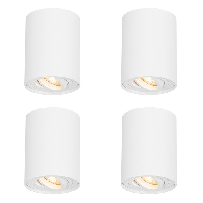 QAZQA Set van 4 moderne plafondspots wit draai- en kantelbaar -