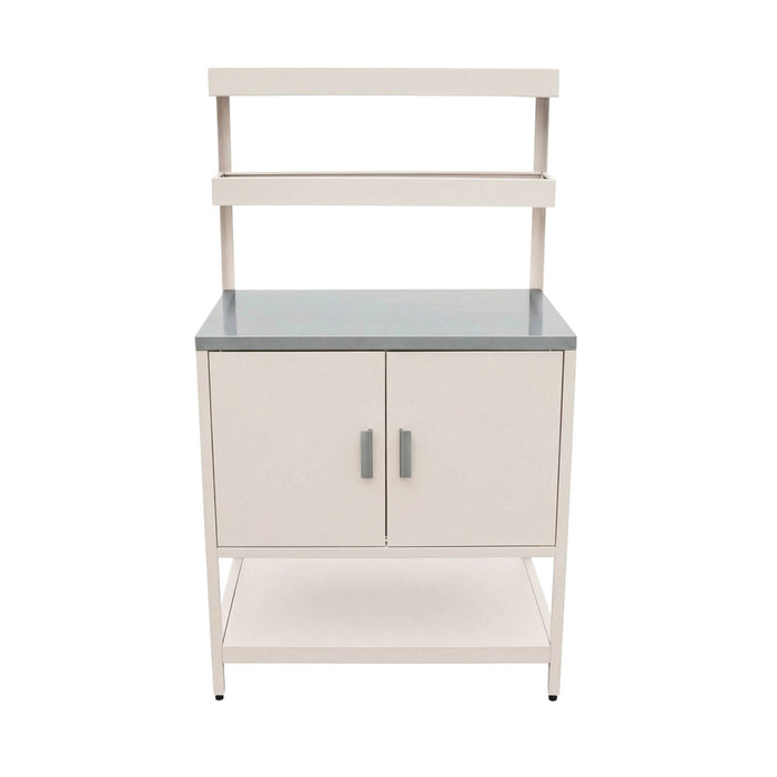 sweeek - Buitenkeuken met 2 deuren en 2 hangende planken staal L80cm