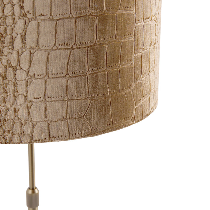 QAZQA Tafellamp brons met velours kap krokodil 35cm - Parte