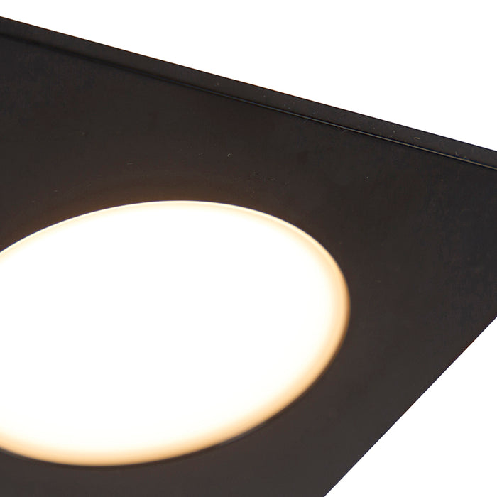 QAZQA Set van 6 moderne inbouwspots zwart incl. LED 3-staps dimbaar