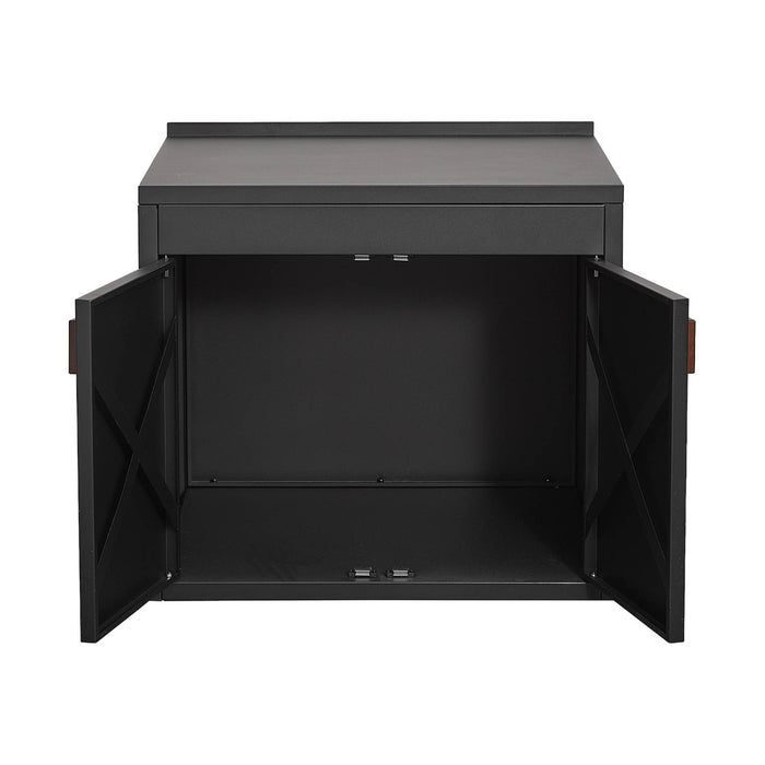 sweeek - Stalen buitenkeukenmodule met 2 deuren L75cm