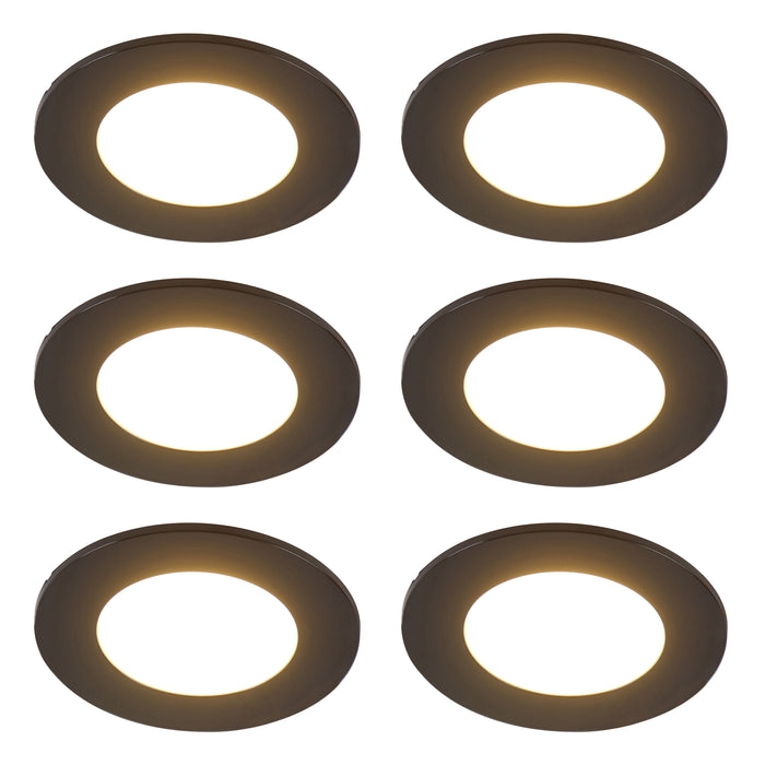 QAZQA Set van 6 moderne inbouwspots zwart incl. LED 3-staps dimbaar