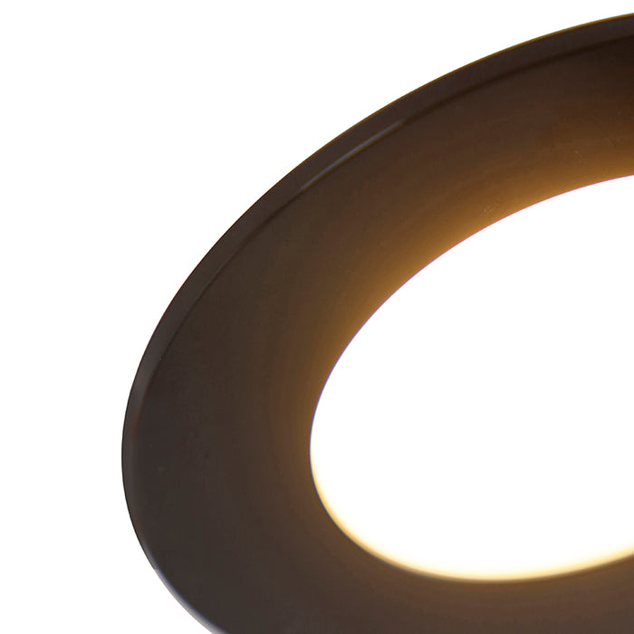 QAZQA Set van 6 moderne inbouwspots zwart incl. LED 3-staps dimbaar