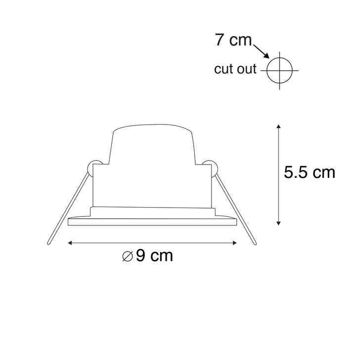 QAZQA Set van 6 moderne inbouwspots zwart incl. LED 3-staps dimbaar