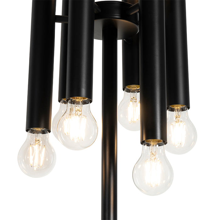 QAZQA Art Deco vloerlamp zwart 12-lichts - Tubi