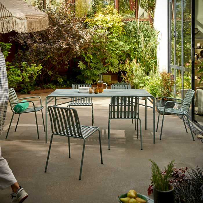 Tikamoon - Gaby - Tuinset in groen metaal voor 6 personen