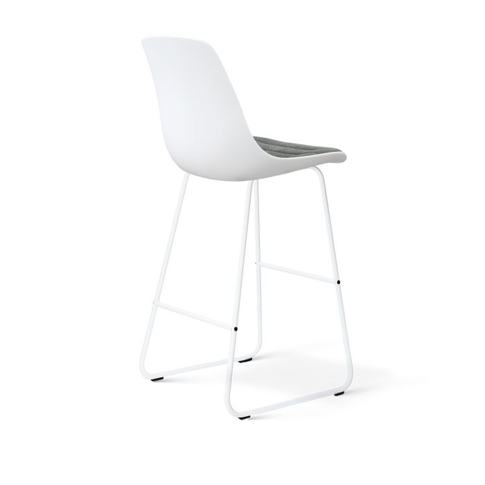 Nolon Nino-Liv barkruk wit met zeegrijs zitkussen - wit onderstel - 75