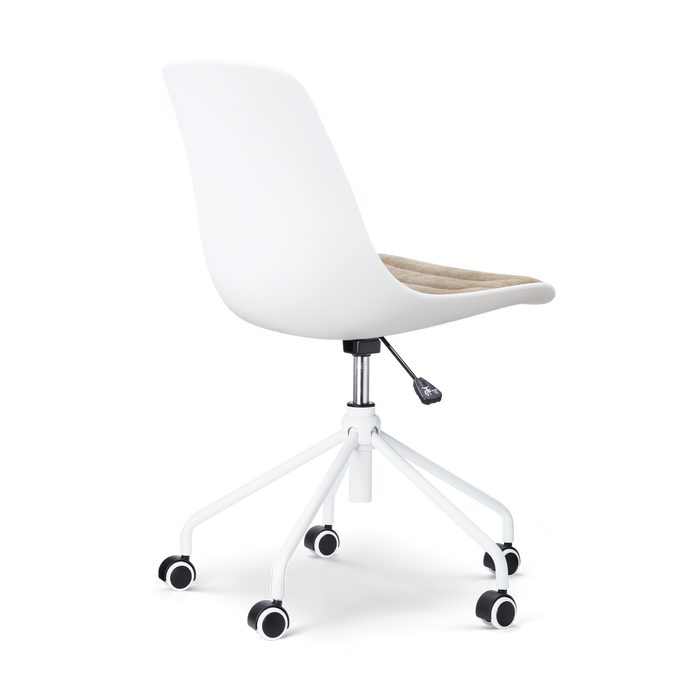 Nolon Nout-Liv eetkamerstoel wit met nougatbruin zitkussen - wit