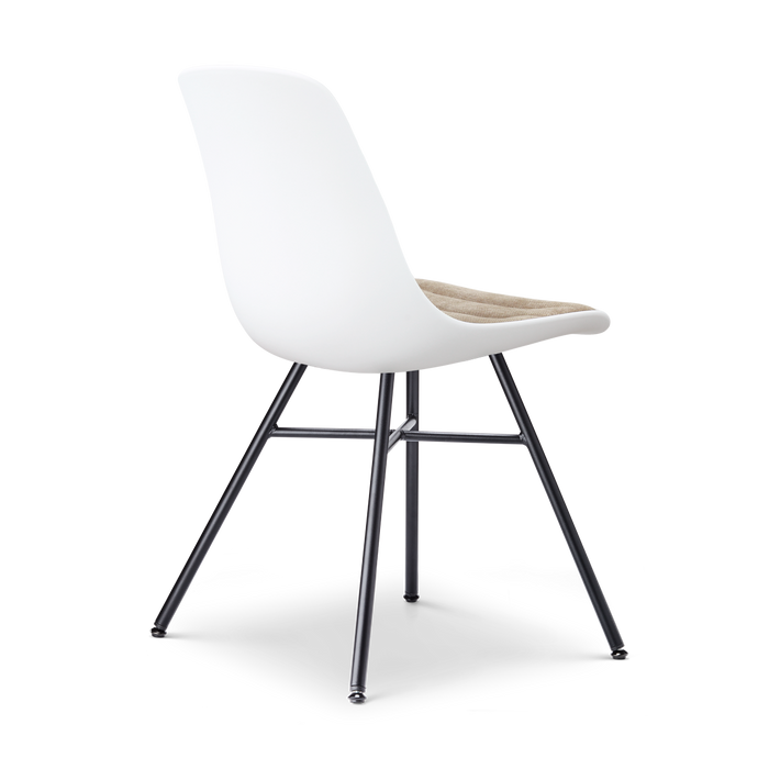 Nolon Noa-Liv eetkamerstoel wit met nougatbruin zitkussen - zwart
