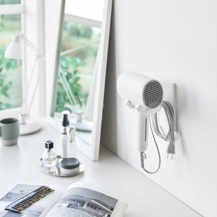 Yamazaki Tower Föhnhouder verstelbaar mandmontage - Wit