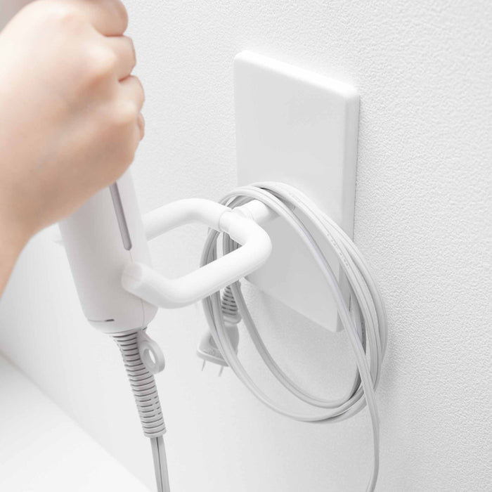 Yamazaki Tower Föhnhouder verstelbaar mandmontage - Wit