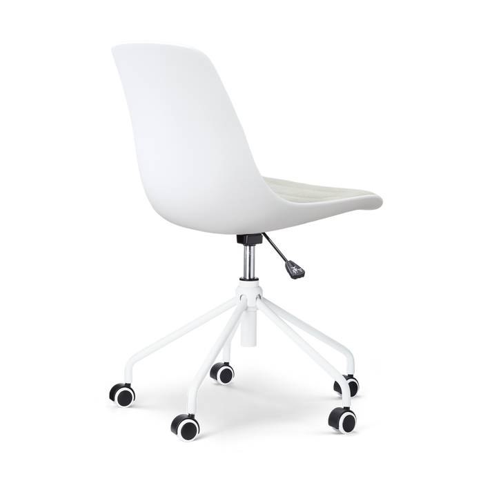 Nolon Nout-Liv eetkamerstoel wit met naturelbeige zitkussen - wit