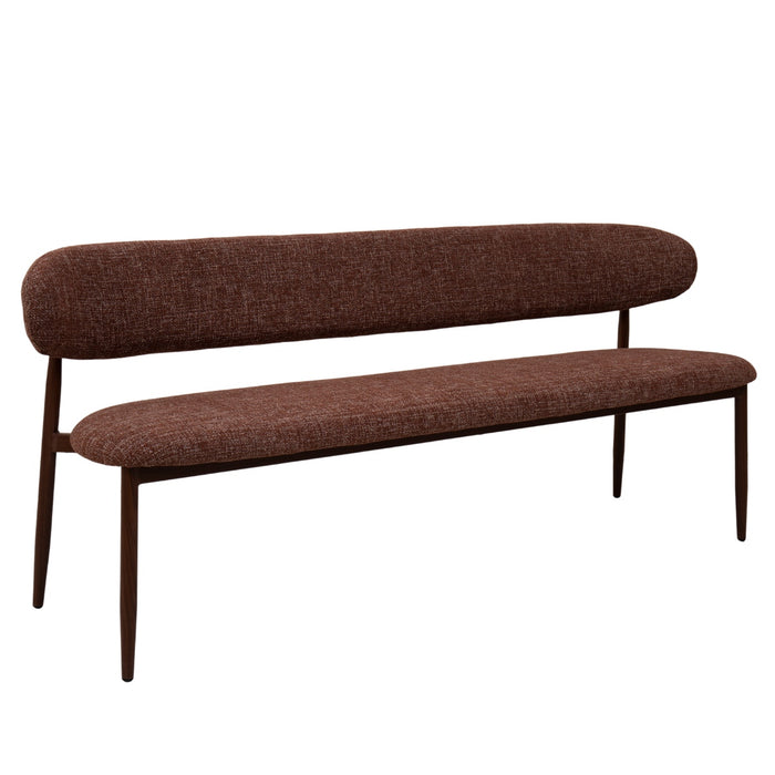 Giga Meubel - Eetkamerbank Stof - Rood|Walnoot - 180cm - Alexia