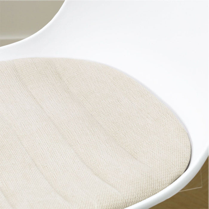 Nolon Nino-Liv barkruk wit met naturelbeige zitkussen - wit onderstel