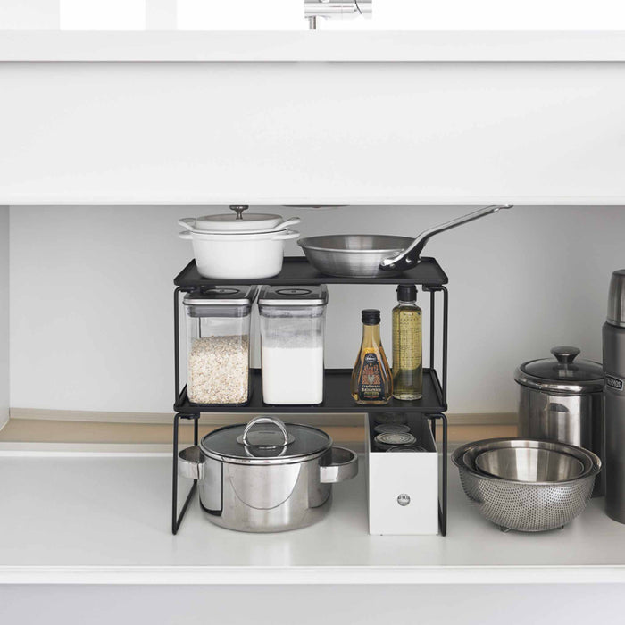 Yamazaki Tower Stapelbaar rek inklapbaar M - Zwart