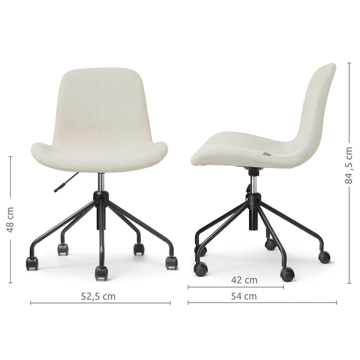 Nolon Nout-Fé bureaustoel cottonbeige - zwart onderstel