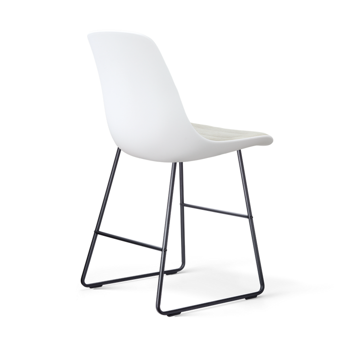 Nolon Nino-Liv barkruk wit met naturelbeige zitkussen - zwart