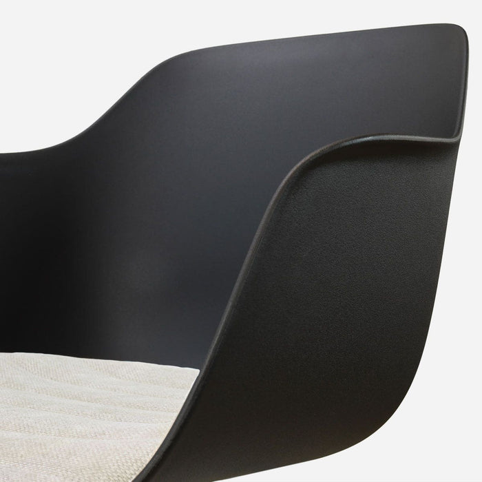 Nolon Nout-Liz eetkamerstoel zwart met naturelbeige zitkussen - zwart