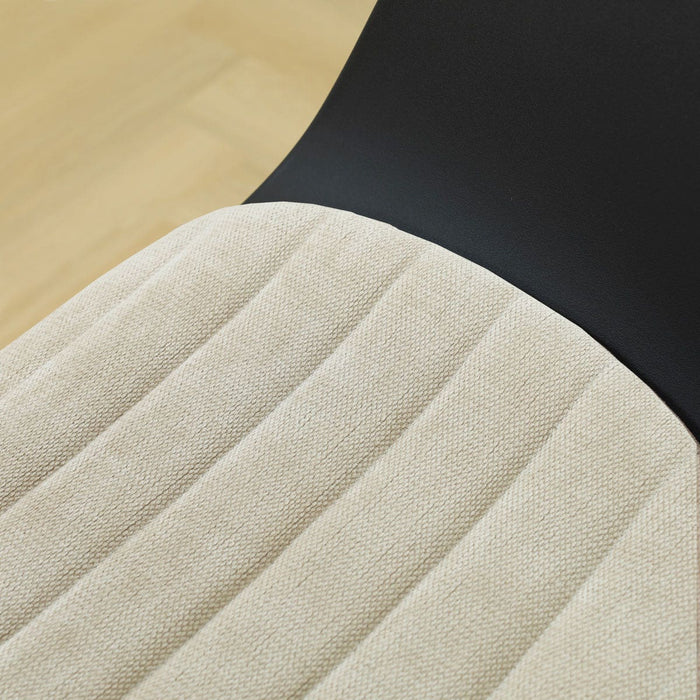 Nolon Nout-Liz eetkamerstoel zwart met naturelbeige zitkussen - zwart