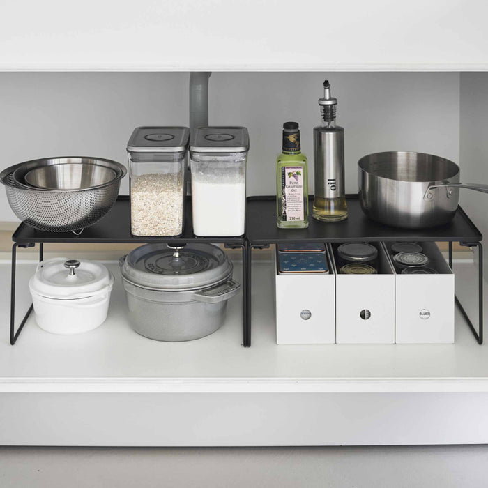 Yamazaki Tower Stapelbaar rek inklapbaar M - Zwart