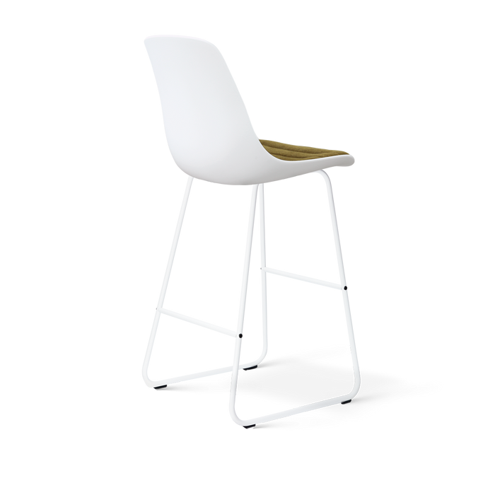 Nolon Nino-Liv barkruk wit met mosgroen zitkussen - wit onderstel - 75