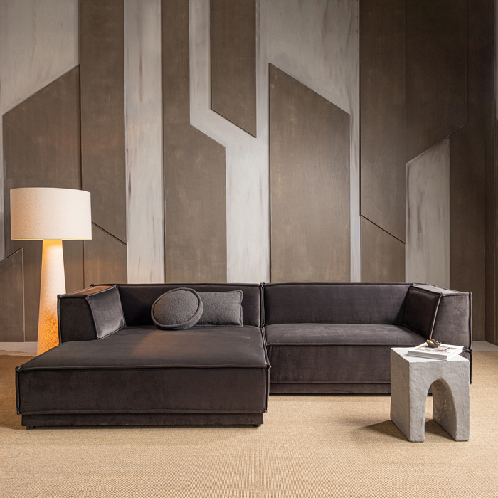 WOOOD Tovi Bijzettafel - Papier Mache - Grijs - 45x40x35