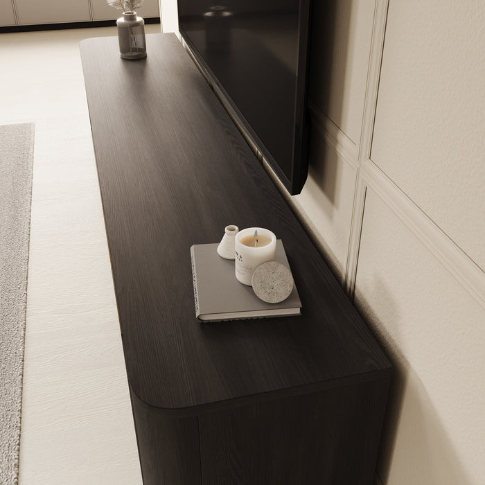 Meubella - Bijou - TV-Meubel - Zwart - 215x41x42 cm